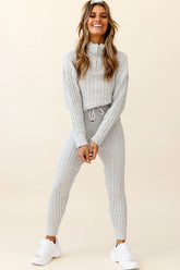 Breckenridge Long Cable Knit Pants Grey